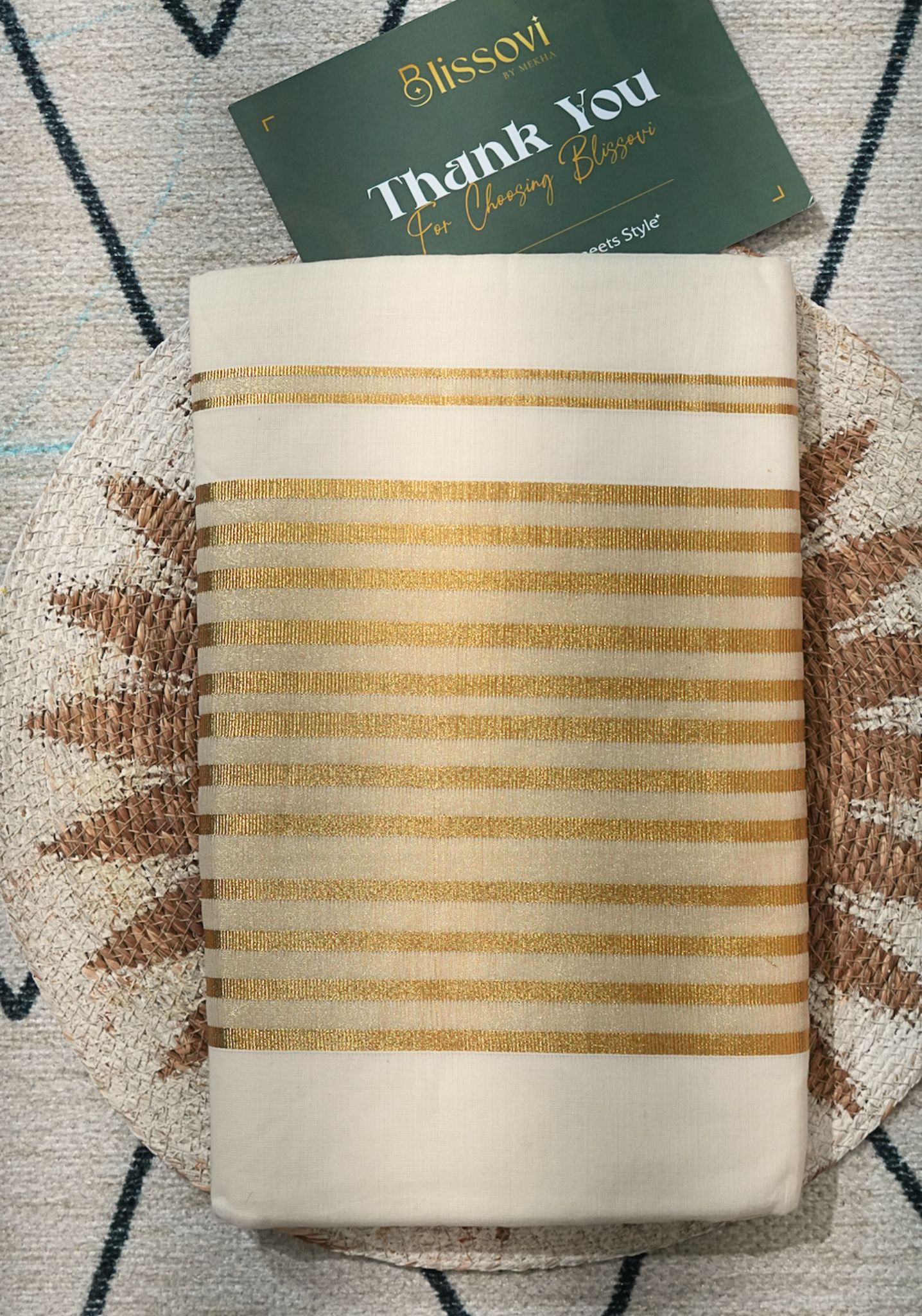 Devalaya Temple Weave Kasavu Tissue Saree