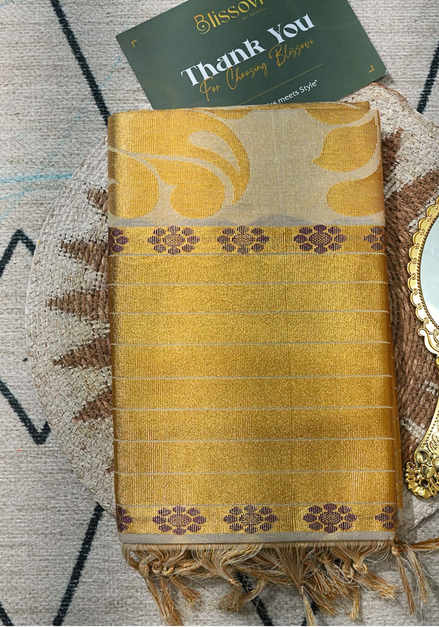 Mayura Swarna Peacock Royale Tissue Kasavu Saree
