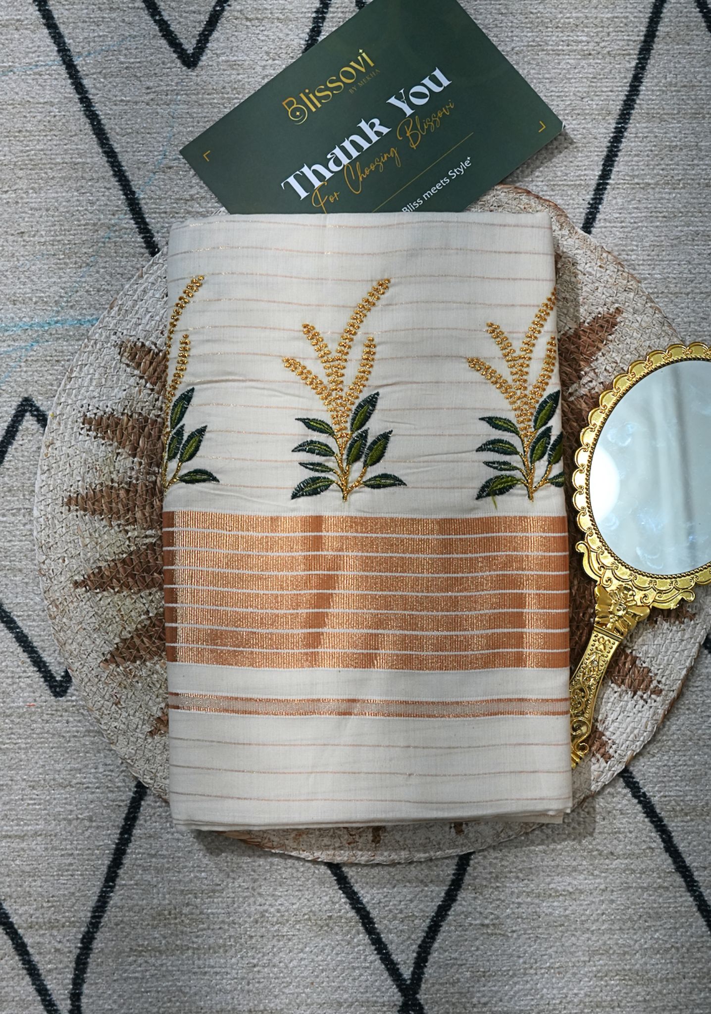 Swarna Nellu Harvest Kasavu Saree