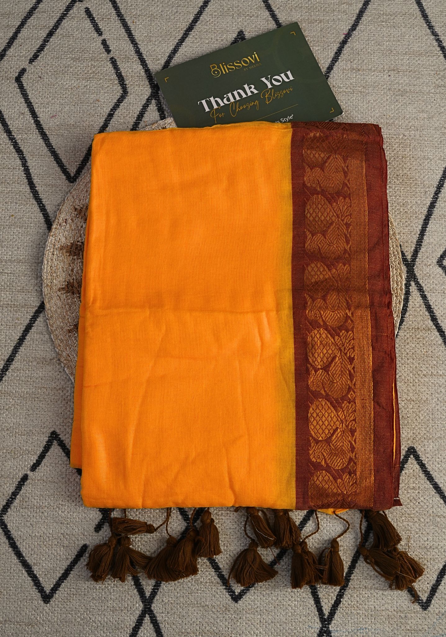 Aarna Mustard Mulcotton Saree