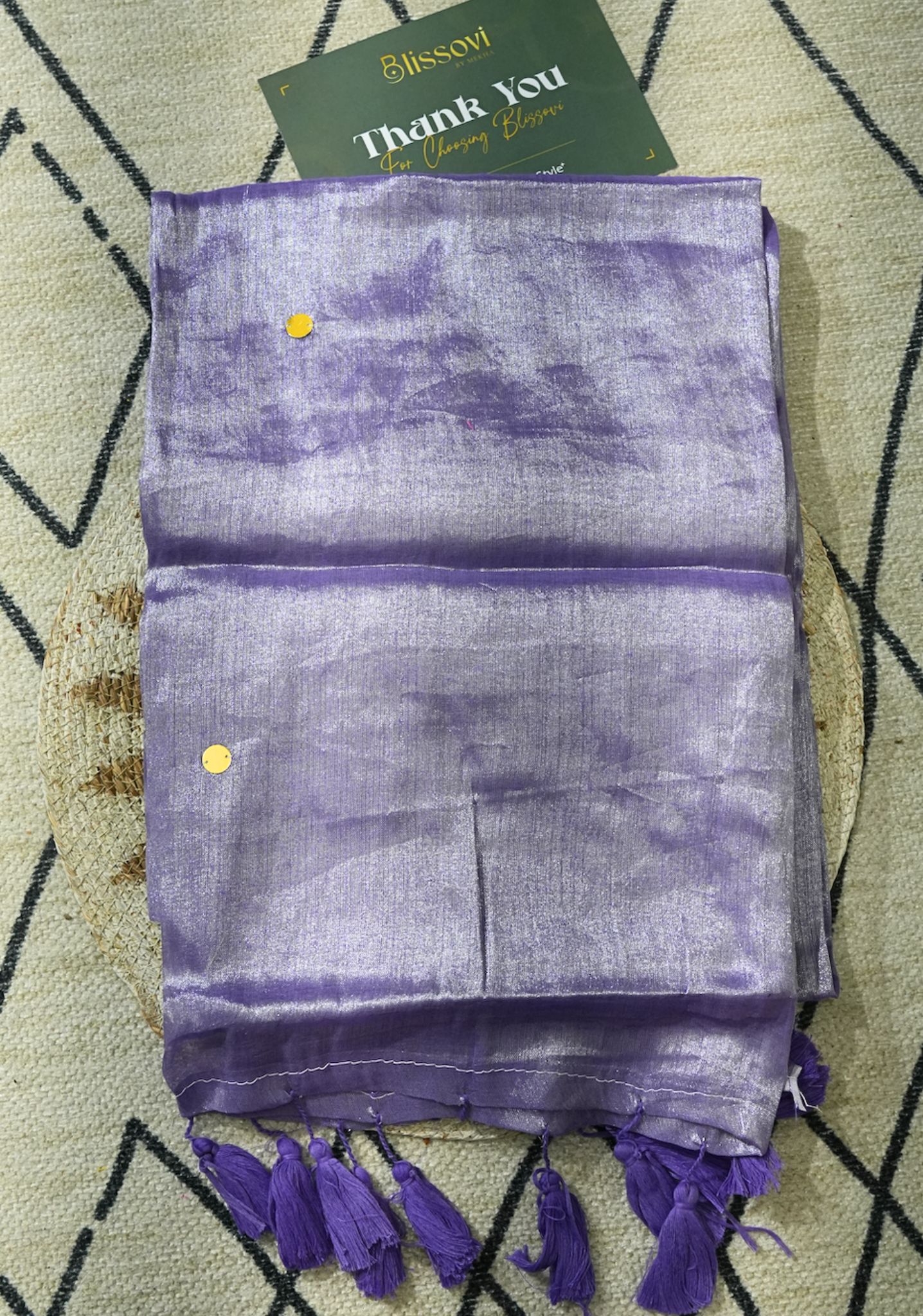 Lovina Lavender Tissue Silk Saree