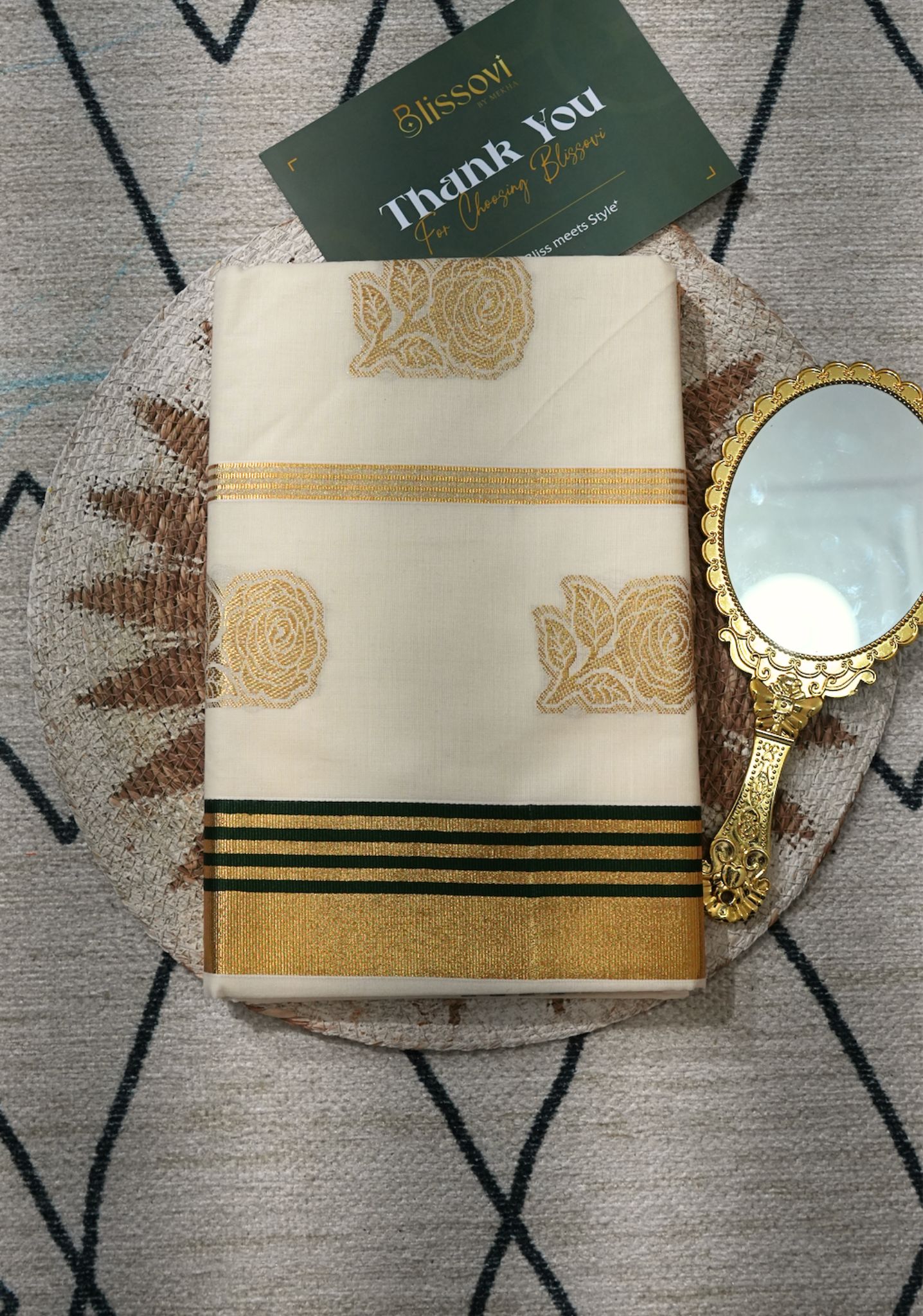Roopika Rose Kasavu Saree